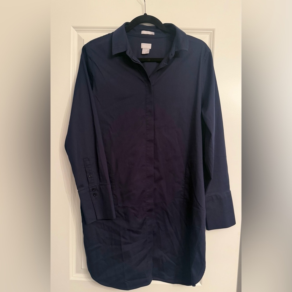 Women’s Long Sleeve Navy Shirt Dress